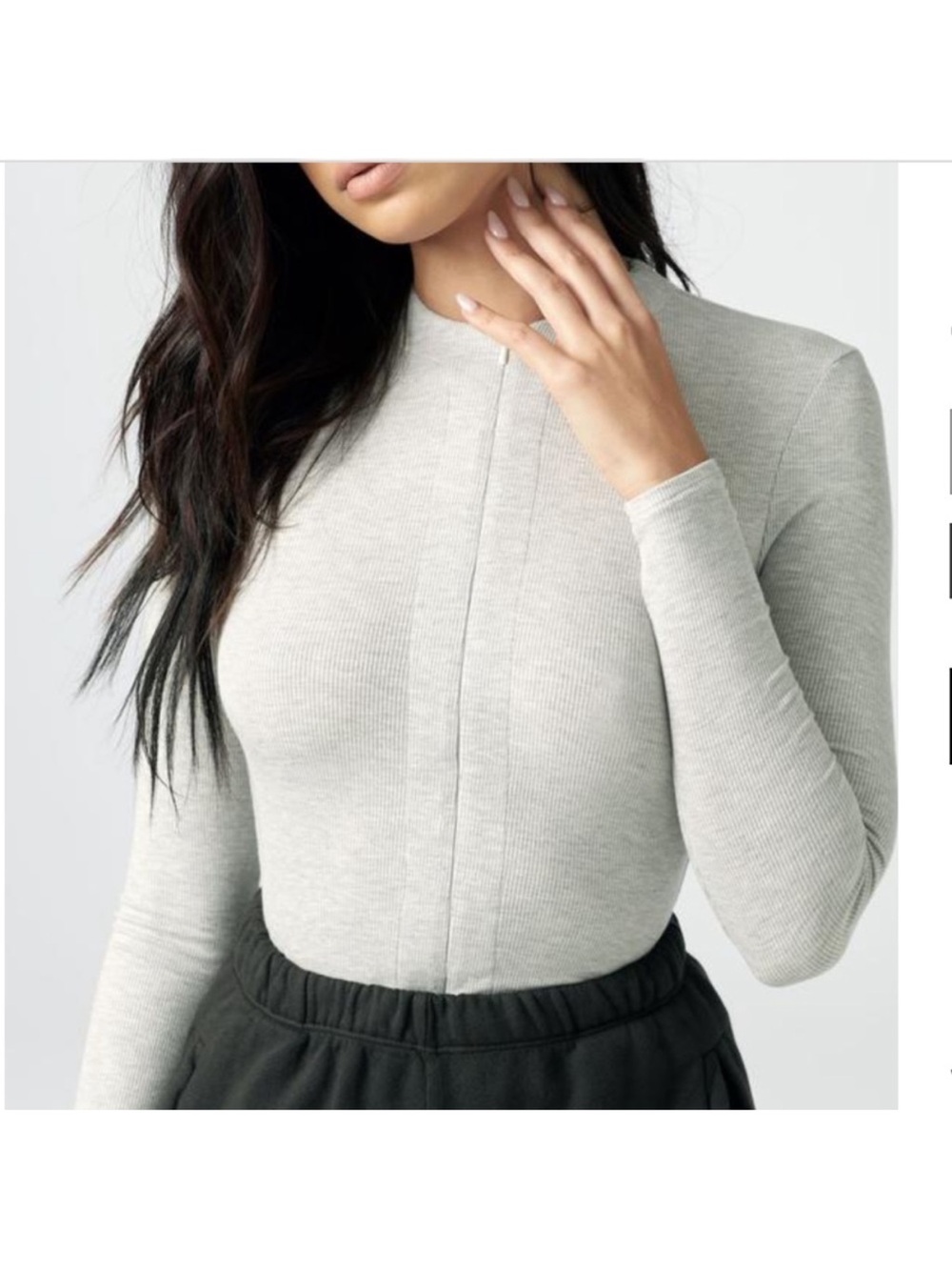 JOAH BROWN INVISIBLE ZIP LONG SLEEVE WASHED PEARL GRAY
S/M